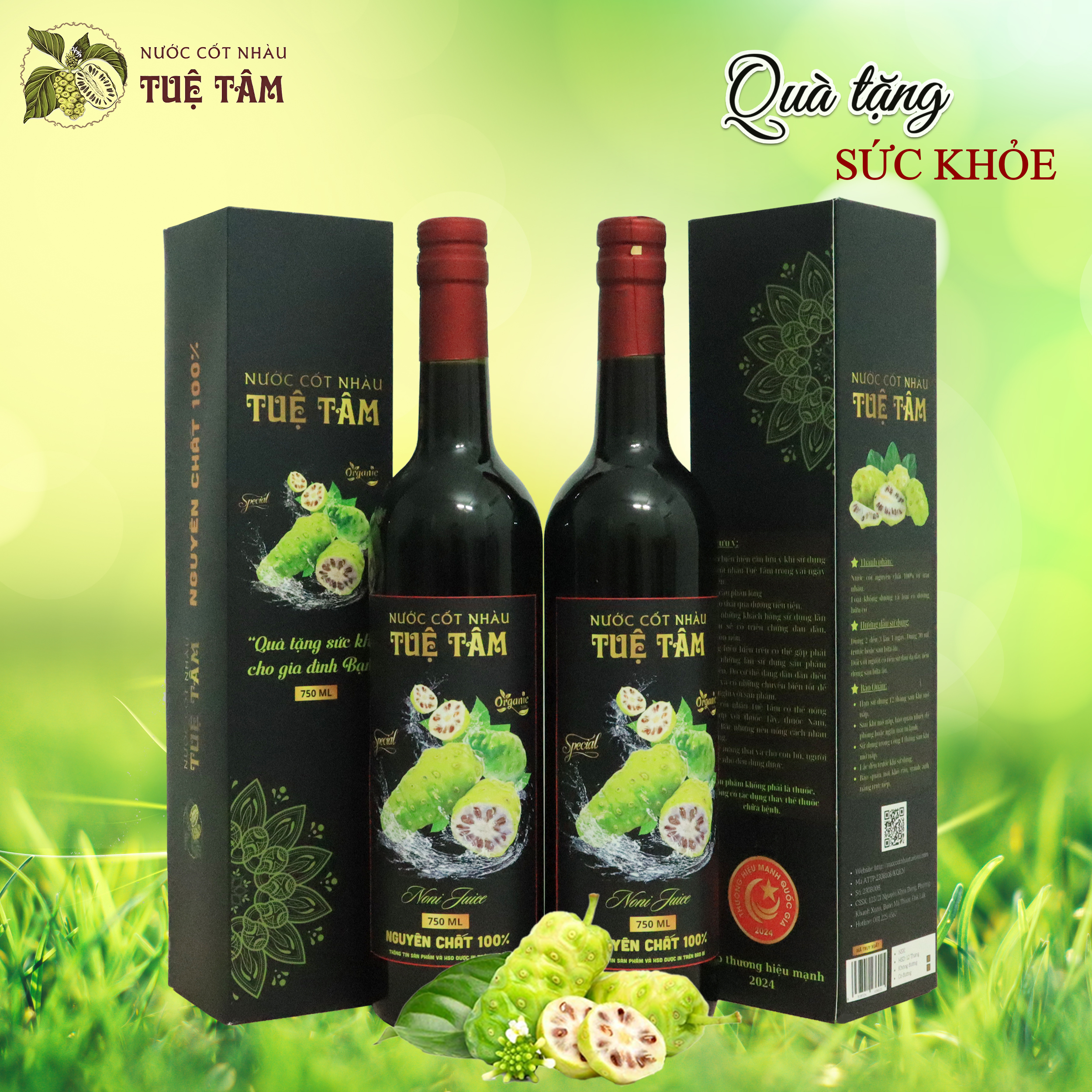 COMBO 2 CHAI NƯỚC CỐT NHÀU TUỆ TÂM 750ml