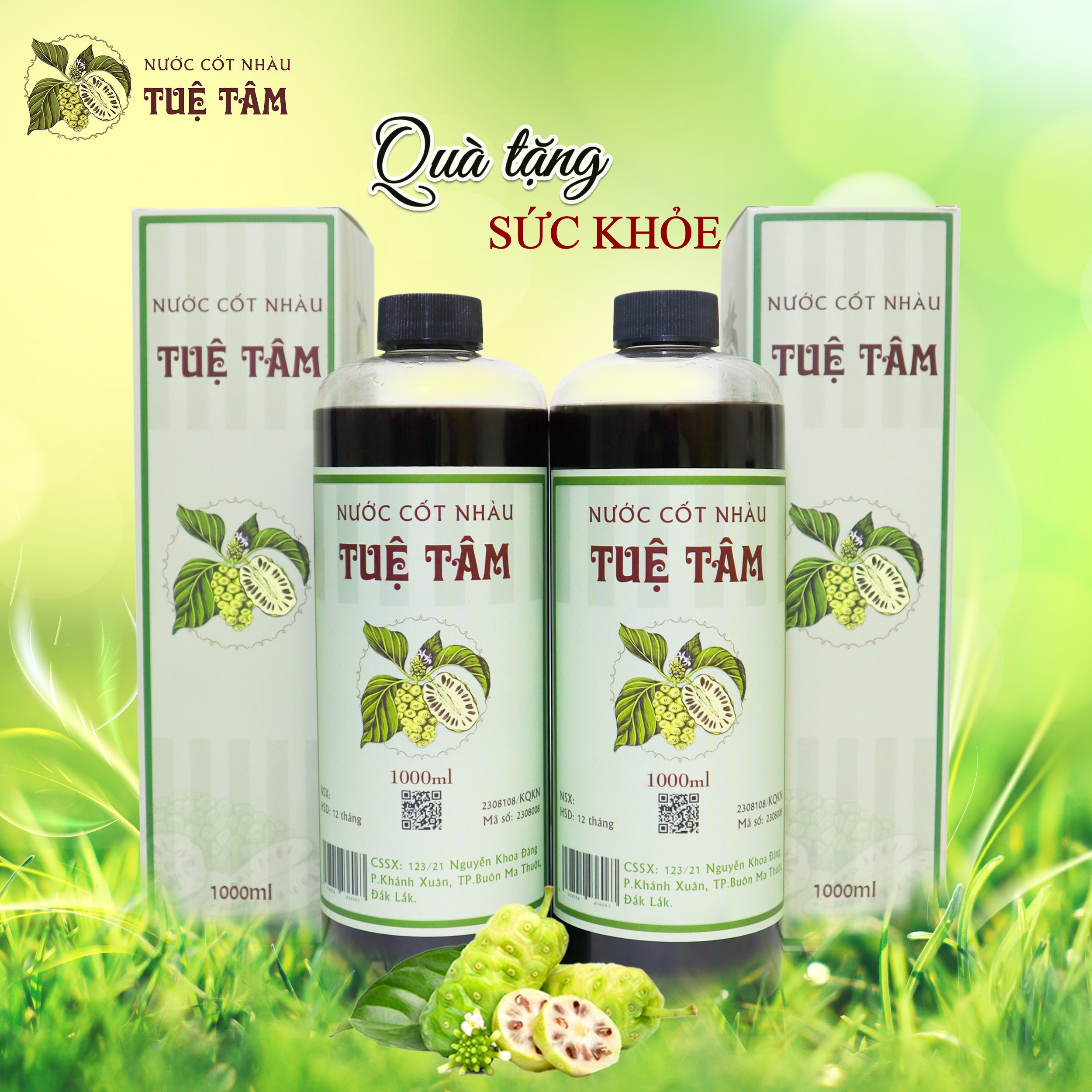 COMBO 2 CHAI NƯỚC CỐT NHÀU TUỆ TÂM 1000ml