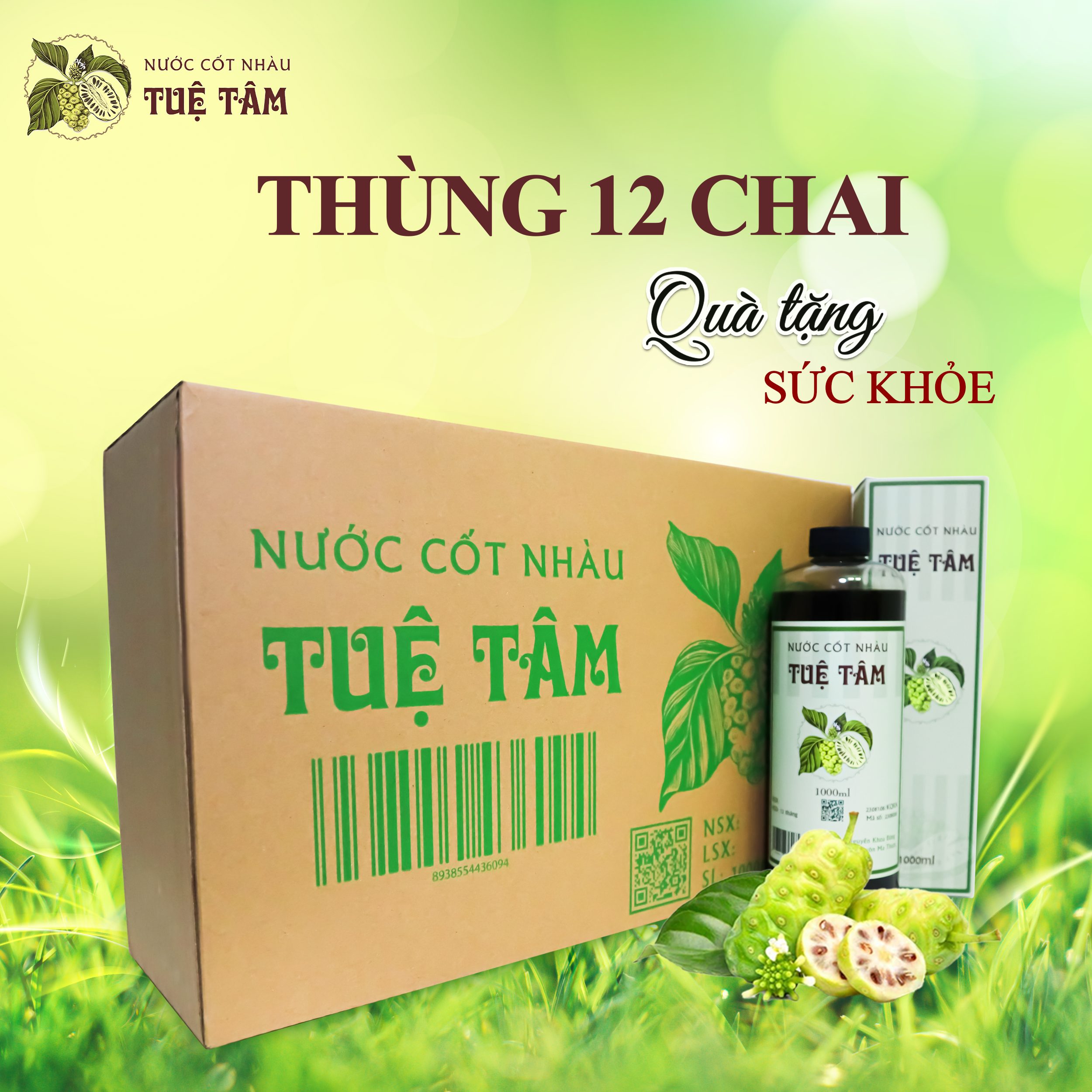 THÙNG 12 CHAI NƯỚC CỐT NHÀU TUỆ TÂM 1000ml